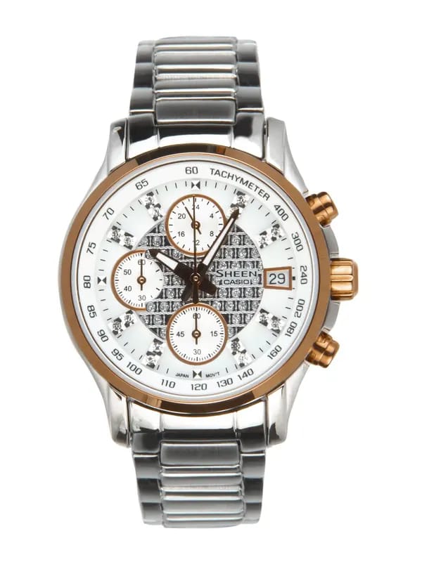 CASIO Sheen Women White Dial Chronograph Watch SX007 SHN-5016D-7ADR
