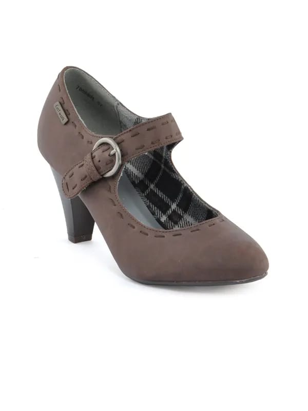Catwalk Women Buckel Brown Heels