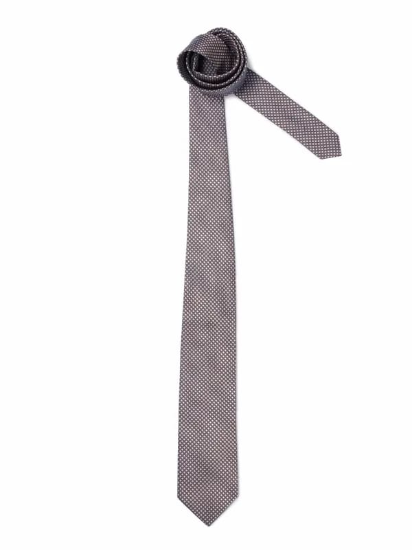 United Colors of Benetton Men Check Grey Tie