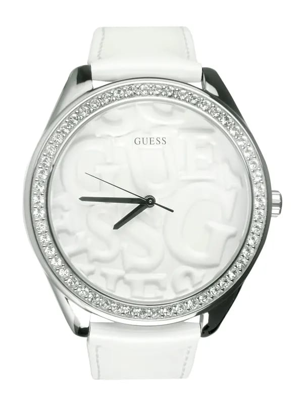 Guess Women Puffy G White Dial Watch with Swarovski Elements W85098L1