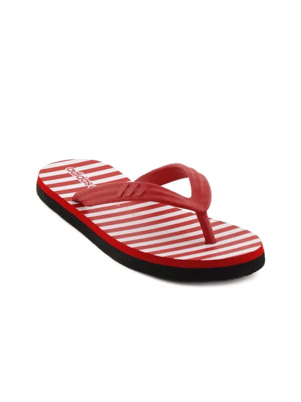 ADIDAS Women Striped Red Flip Flops
