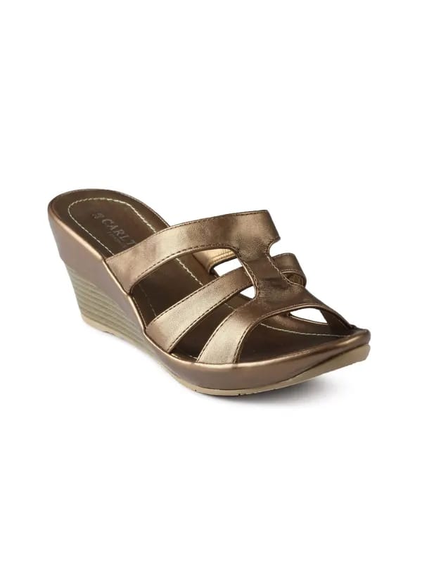 Carlton London Women Casual Bronze Wedges