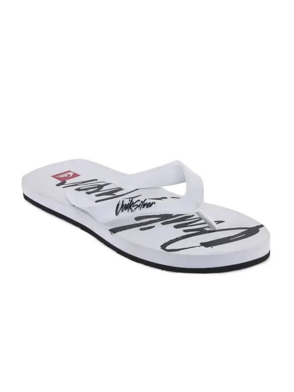 Quiksilver Men White Echo Script Flip Flops
