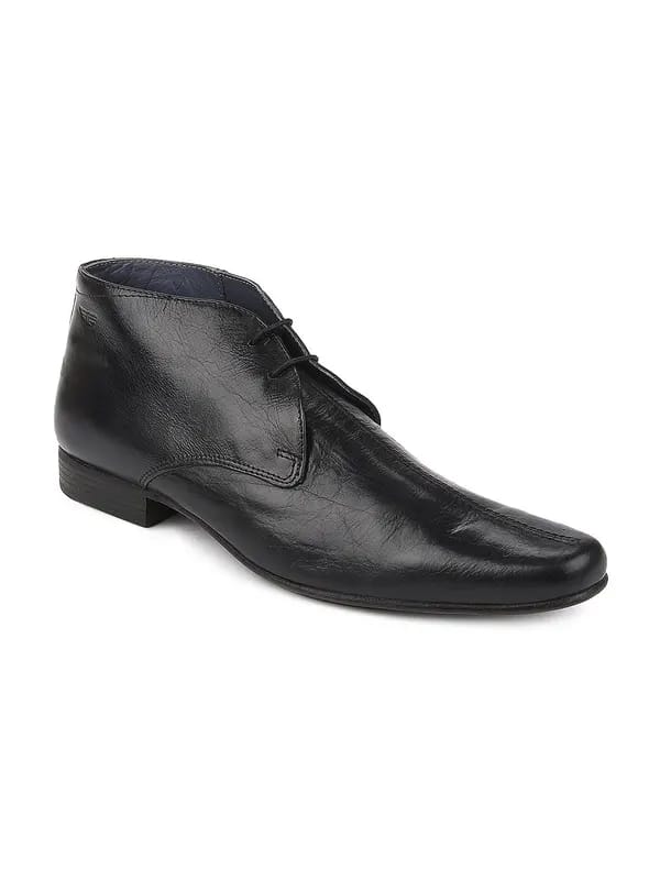 Red Tape Men Black Leather Formal Shoes