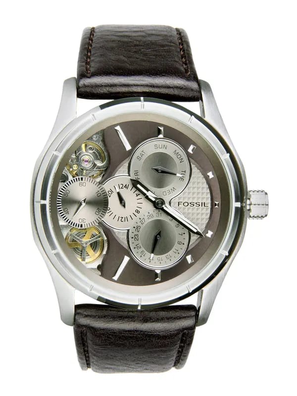 Fossil Men Cream-Coloured Dial Watch ME1020