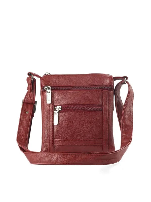 Lino Perros Maroon Women Casual Sling Bag