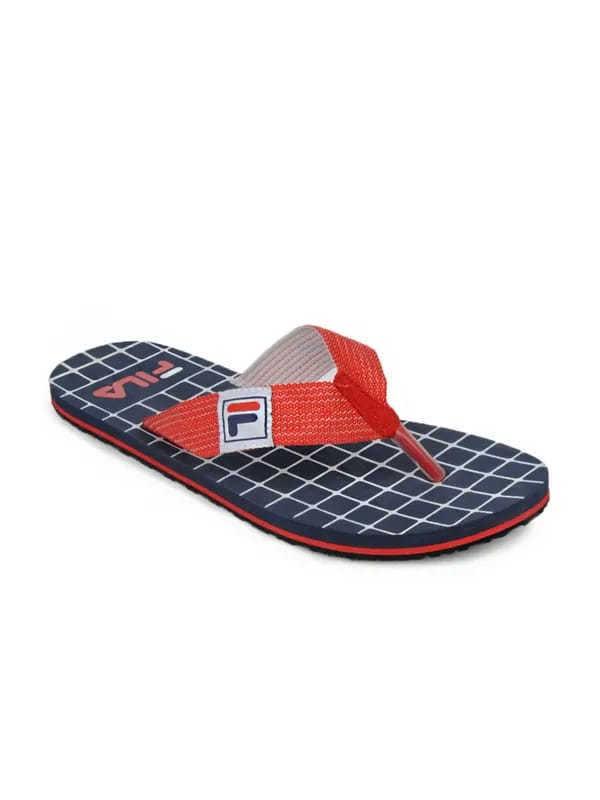 Fila Men Red & Navy Blue Cage Flip Flops