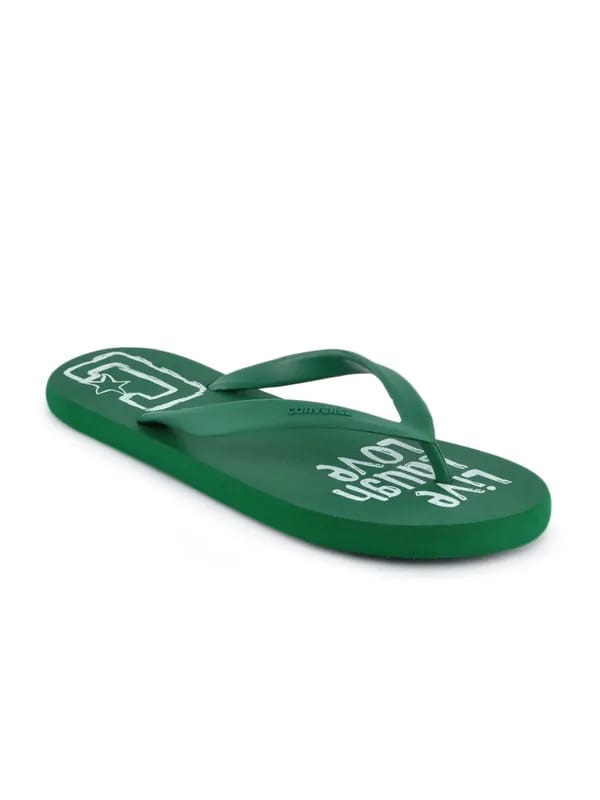 Converse Unisex Green Live, Life, Laugh Flip Flops