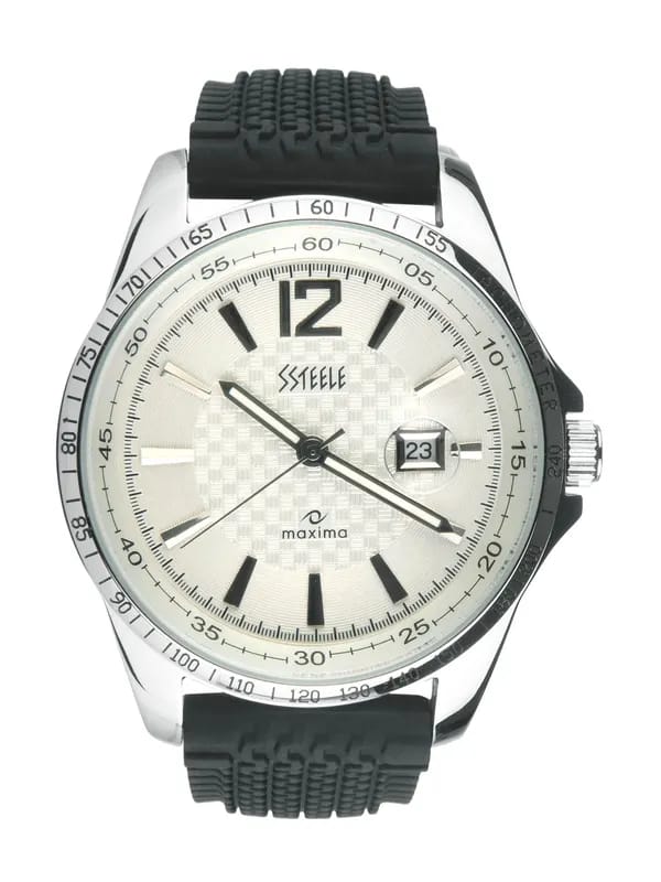 Maxima Ssteele Men Off White Watch