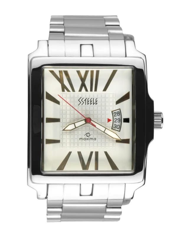 Maxima Ssteele Men White Watch