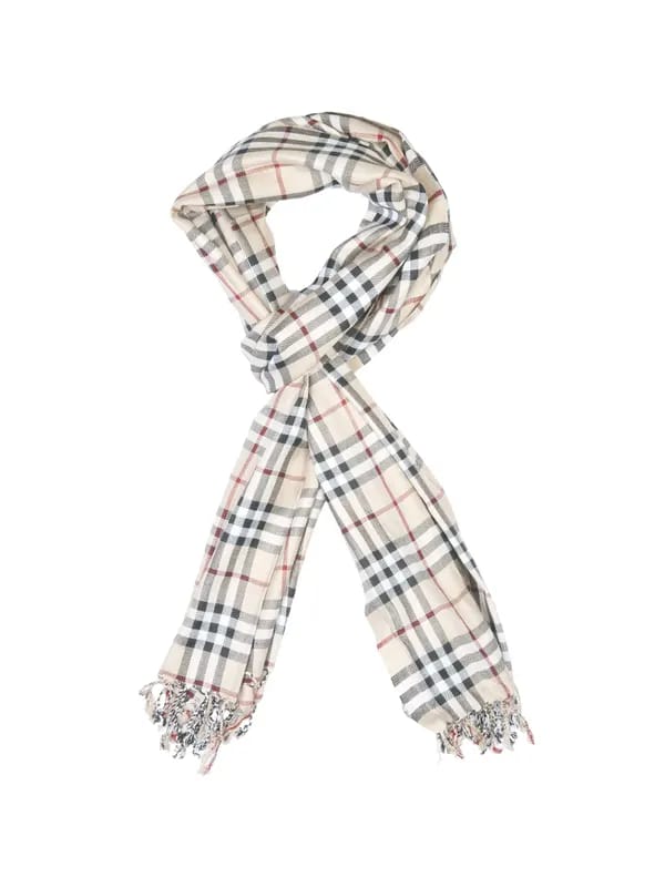 Lino Perros Men Beige Check Scarf