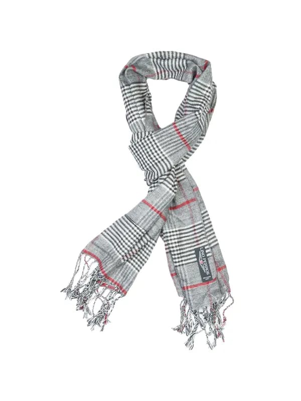 Lino Perros Men Grey Check Scarf