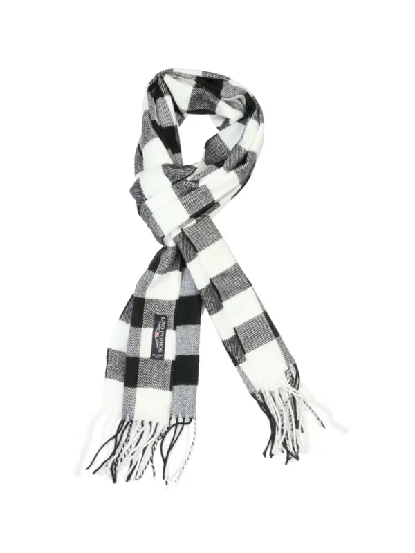 Lino Perros Men Black Check Scarf