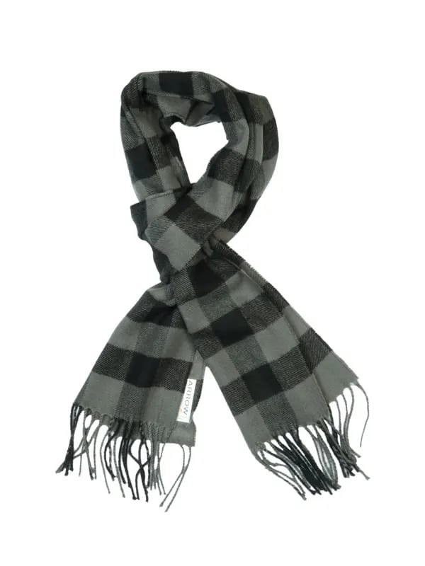 Arrow Men Grey Check Scarf