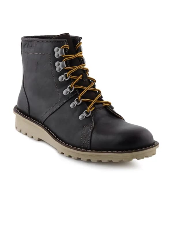 Clarks Men Black Leather Boots