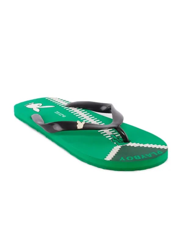 Playboy Men Green Flip Flops