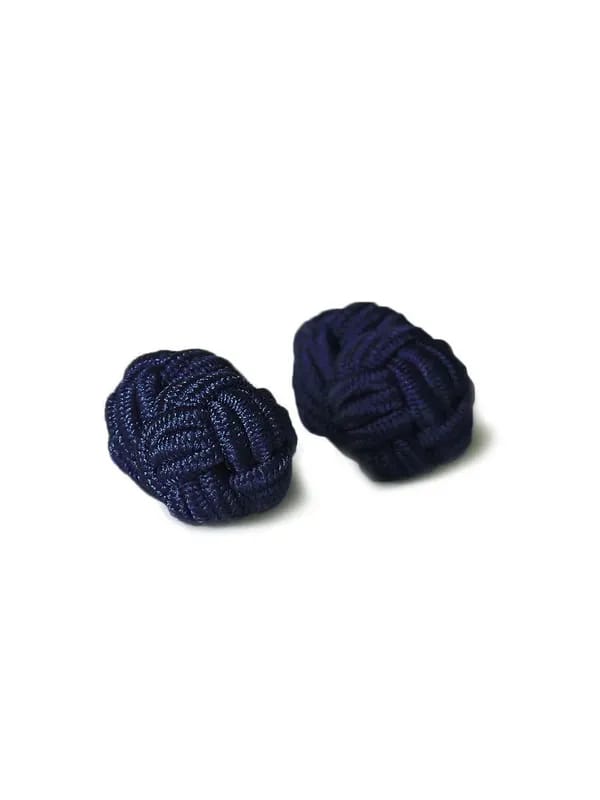 Reid & Taylor Men Navy Blue Silk Knot Cufflinks