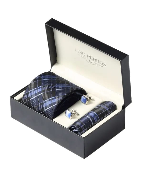 Lino Perros Men Formal Blue Accessory Gift Set