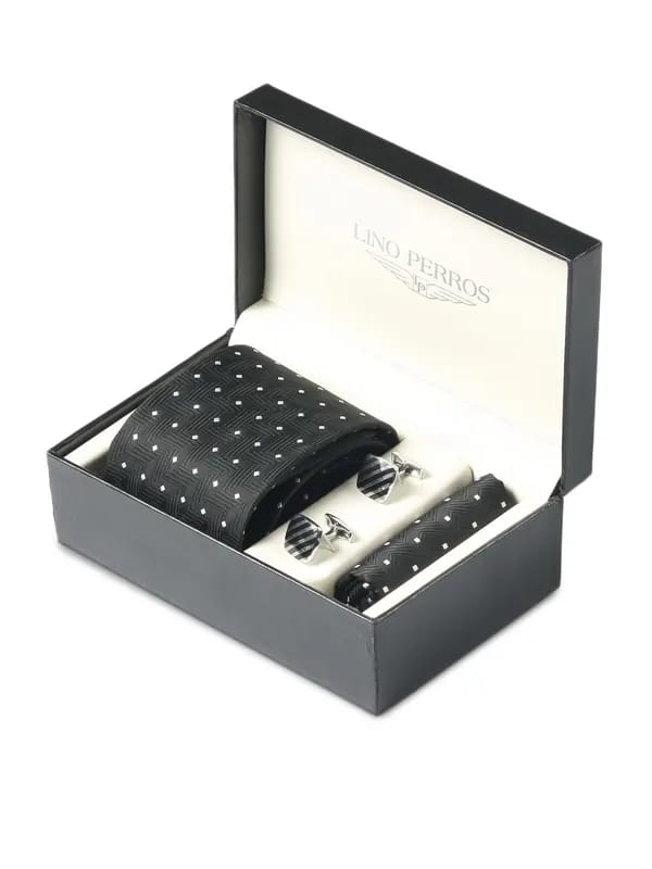 Lino Perros Men Formal Black Accessory Gift Set