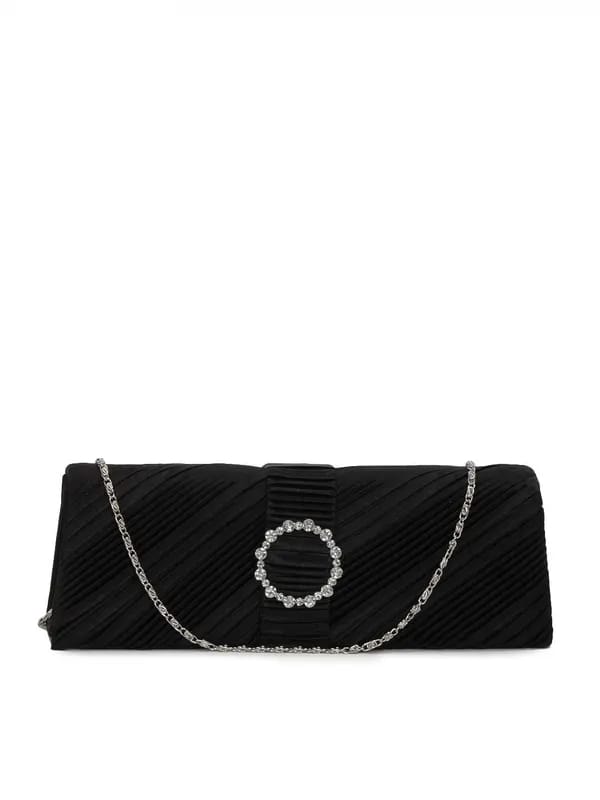 Lino Perros Women Gem Ring Black Clutch