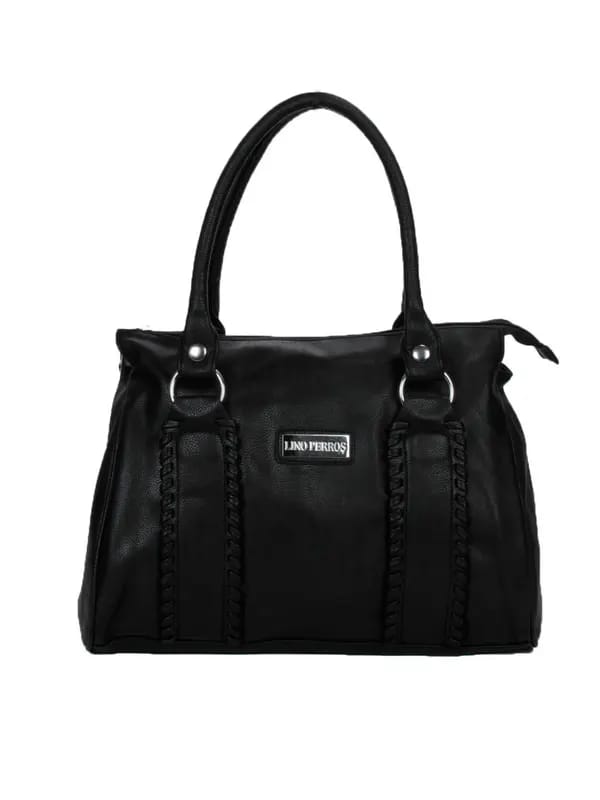 Lino Perros Women Leatherette Black Handbag