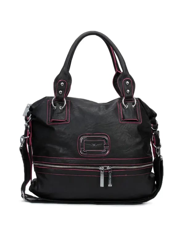 Lino Perros Women Leatherette Black Handbag