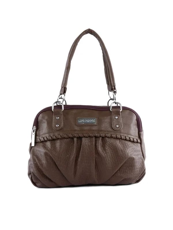 Lino Perros Women Leatherite Brown Handbag