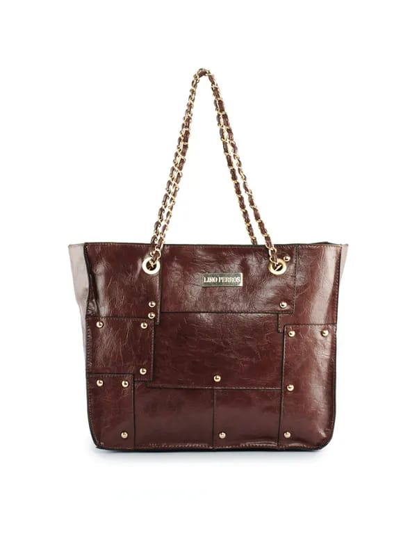 Lino Perros Women Leatherite Brown Handbag