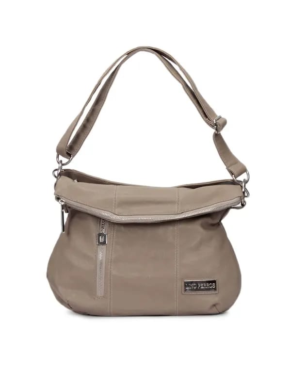 Lino Perros Women Leatherette Light Brown Handbag