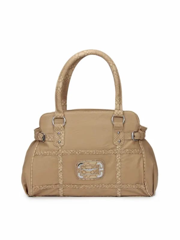 Lino Perros Women Leatherette Beige Handbag