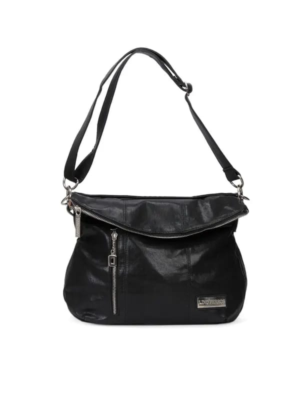 Lino Perros Women Leatherette Black Handbag
