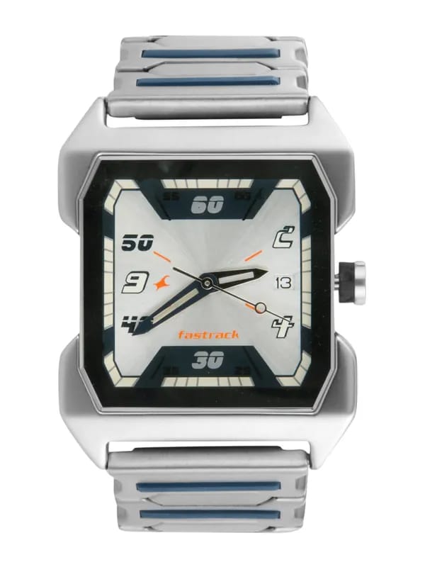 Fastrack Men Silver-Toned Dial Watch NA1474SM01