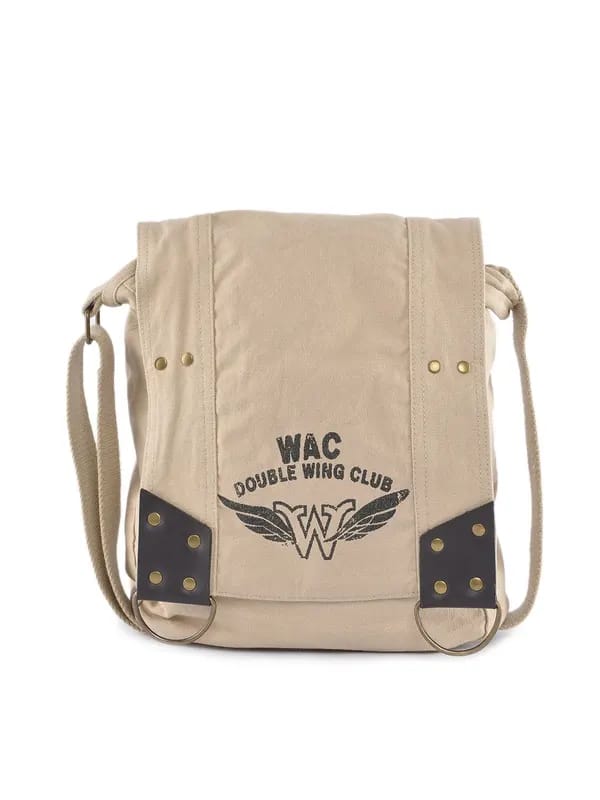 Wrangler Unisex Canvas Khaki Sling Bag
