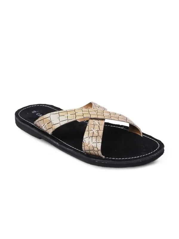 Carlton London Men Beige Strapped Sandal