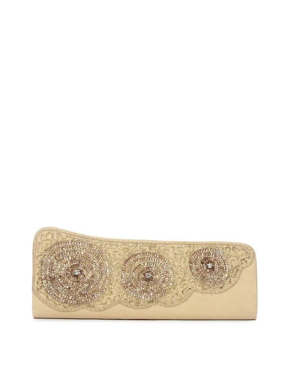 Spice Art Women Sequined Gold Clutch