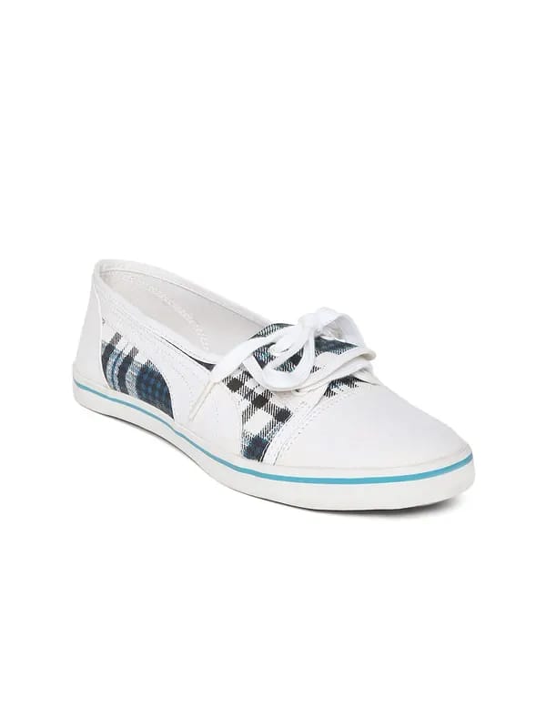 Puma Women Trinity White Checked Canvas Shoes