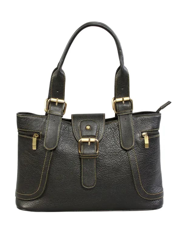 Murcia Women Leather Office Black Bag