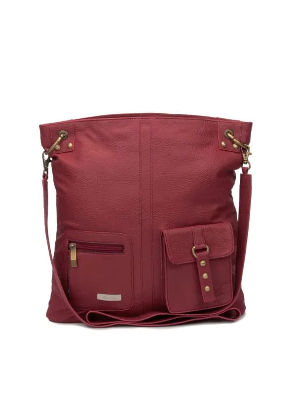 Murcia Women Leatherette Maroon Handbag