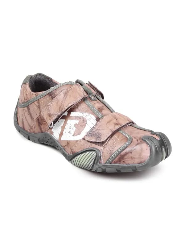iD Men's Casual Strapped Leather Brown Shoe
