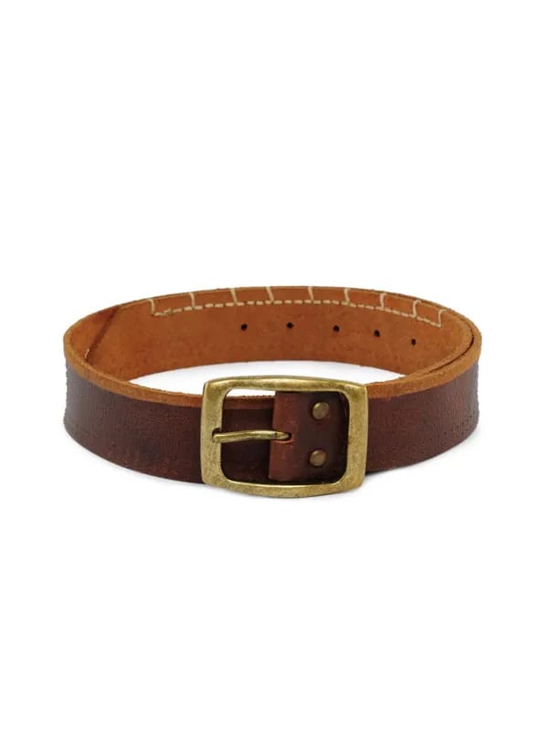 Peter England Men Leather Brown Belt