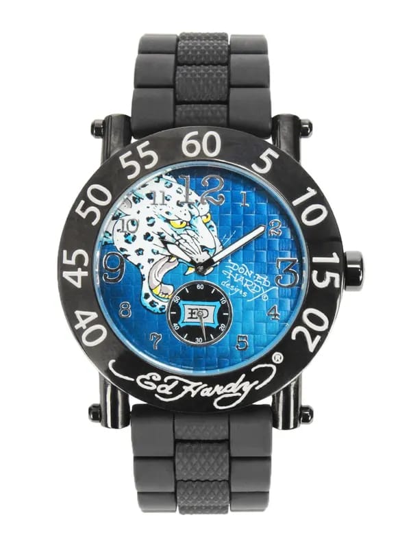 Ed Hardy Men Blue Dial Chronograph Watch