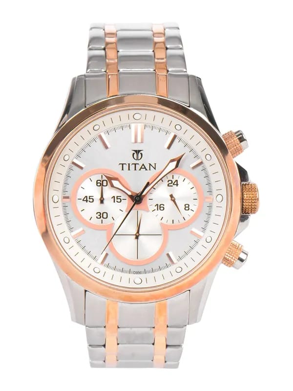 Titan Men Chronograph Ivory Colour Dial Watch