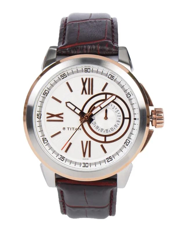 Titan Men White Dial Watch