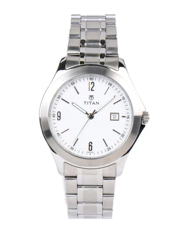 Titan Men White Dial Watch