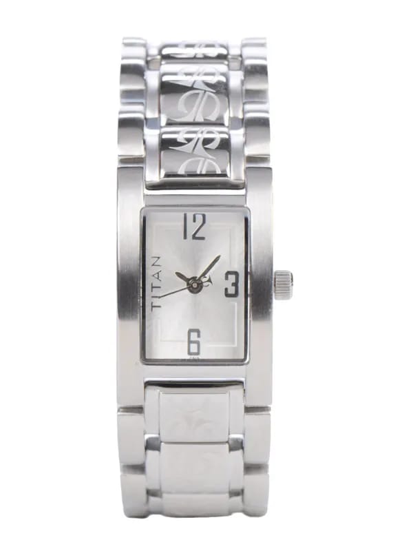 Titan Women Steel Dial Watch