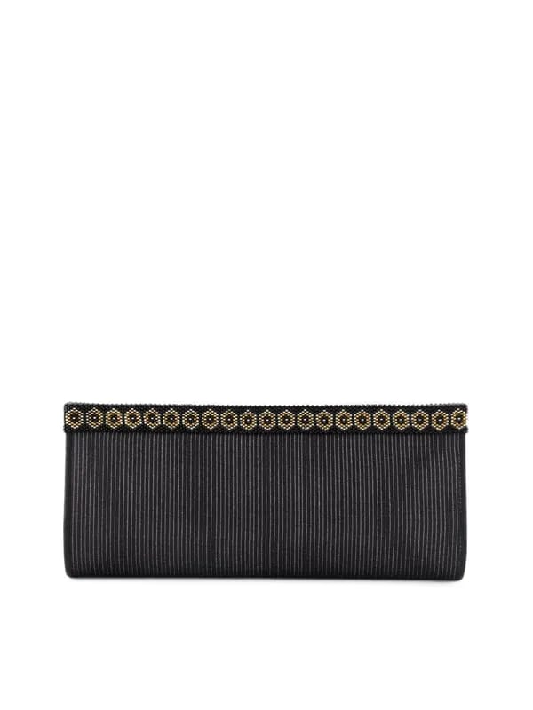 Fabindia Women Black Silk Clutch