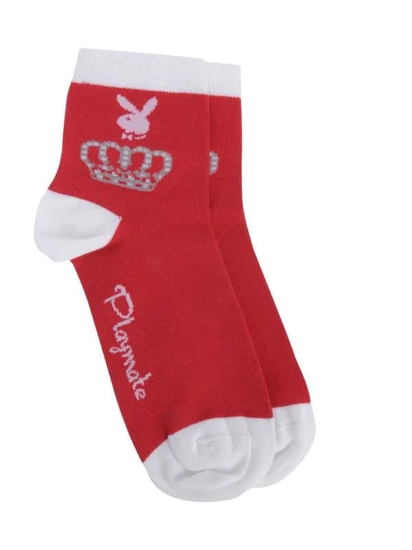 Playboy Women Playmate Red Ankle Socks
