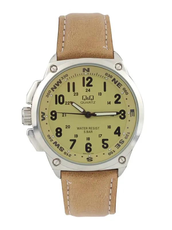 Q&Q Men Beige Dial Watch