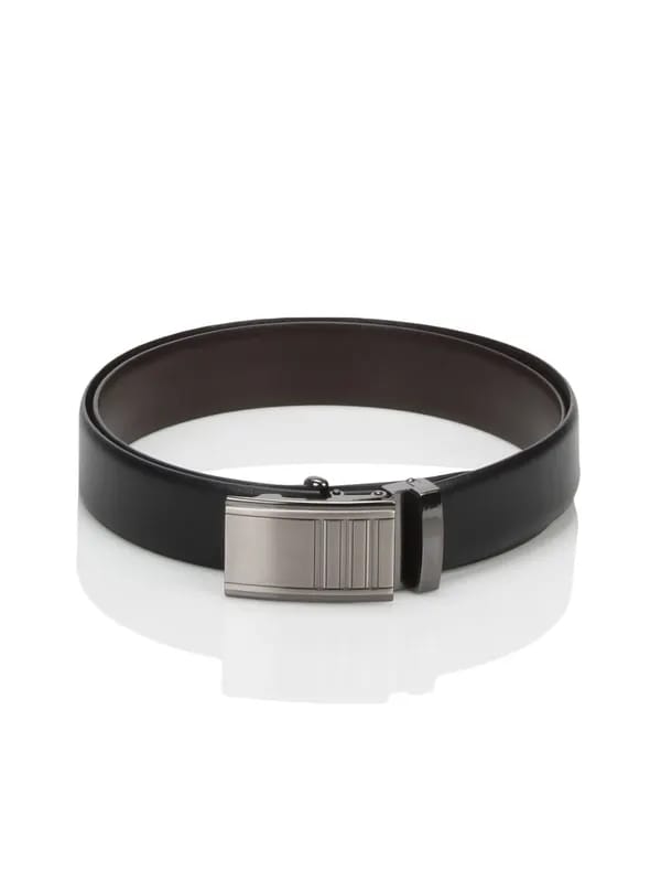 Turtle Men Reversible Leather Black Belt