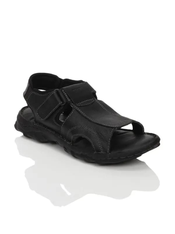 Red Tape Men Black Sandals